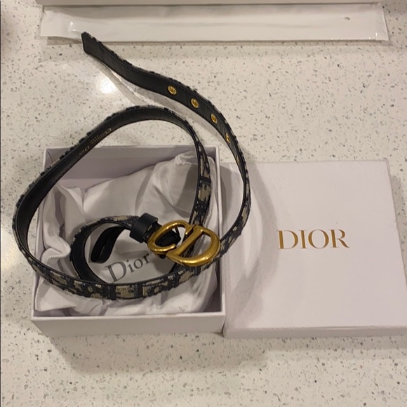 Authentic Dior Oblique Leather Belt Size 80 - Picture 2 of 6